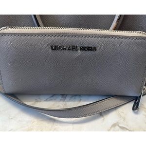 Michael Kors Selma Medium Satchel in Dove Grey AND matching wallet!!!